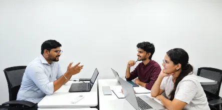 Learner in a mock interview for placement preparation